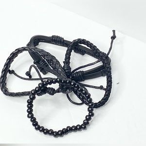 Black Vintage Leather Bracelet